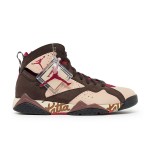 Air Jordan 7 Retro x Patta "Shimmer" AT3375-200 pink and brown high-top basketball sneakers