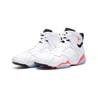 Air Jordan 7 Retro "White Infrared" CU9307-160 - White and Red High-Top Basketball Sneakers, Classic Retro Style