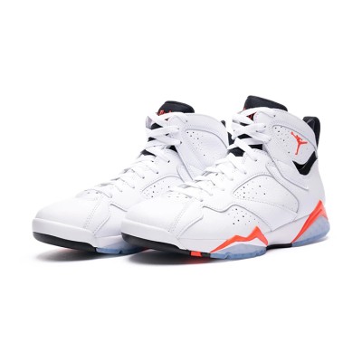 Air Jordan 7 Retro "White Infrared" CU9307-160 - White and Red High-Top Basketball Sneakers, Classic Retro Style