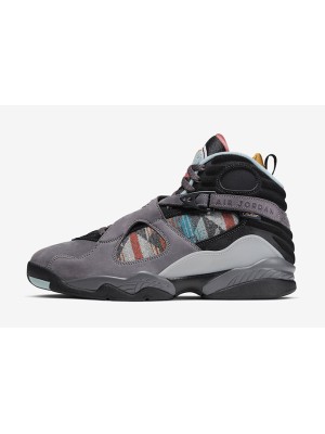 Air Jordan 8 N7 "Pendleton" CQ9601-001 - Graue High-Top Basketball-Sneaker mit Tribal-Mustern, Klassisch und Robust