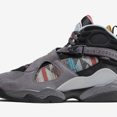 Air Jordan 8 N7 "Pendleton" CQ9601-001 - Grey High-Top Basketball Sneakers with Tribal Patterns, Classic and Durable