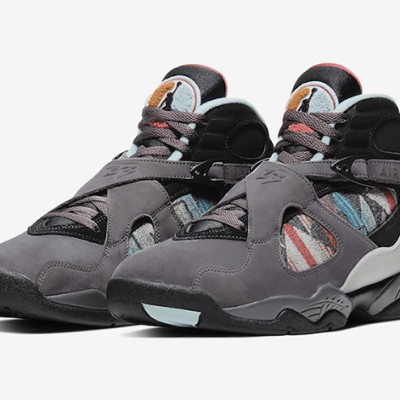 Air Jordan 8 N7 "Pendleton" CQ9601-001 - Grey High-Top Basketball Sneakers with Tribal Patterns, Classic and Durable