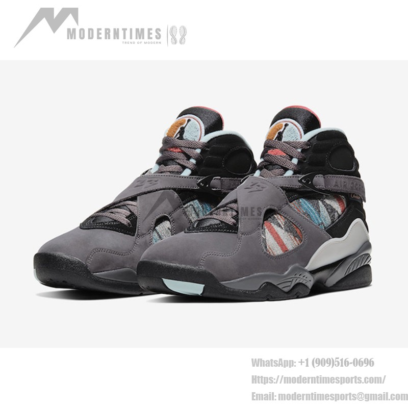 Air Jordan 8 N7 "Pendleton" CQ9601-001 grey high-top sneakers with tribal patterns