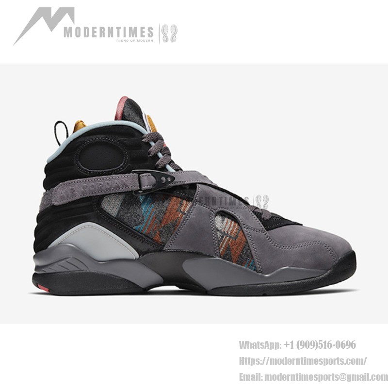 Air Jordan 8 N7 "Pendleton" CQ9601-001 graue High-Top Sneaker mit Tribal-Mustern