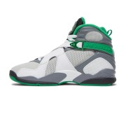 Air Jordan 8 PE "Pure Platinum" 1300-135 - White and Green High-Top Basketball Sneakers, Classic and Comfortable