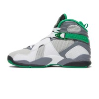 Air Jordan 8 PE "Pure Platinum" 1300-135 - White and Green High-Top Basketball Sneakers, Classic and Comfortable