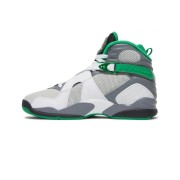 Air Jordan 8 PE "Pure Platinum" 1300-135 - White and Green High-Top Basketball Sneakers, Classic and Comfortable