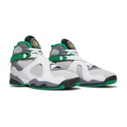 Air Jordan 8 PE "Pure Platinum" 1300-135 - White and Green High-Top Basketball Sneakers, Classic and Comfortable