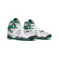 Air Jordan 8 PE "Pure Platinum" 1300-135 - White and Green High-Top Basketball Sneakers, Classic and Comfortable