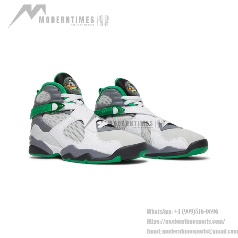 Air Jordan 8 PE "Pure Platinum" 1300-135 white and green high-top basketball sneakers