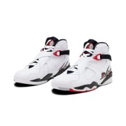 Air Jordan 8 Retro "Alternate" 305381-104 - Weiße und rote High-Top Basketball-Sneaker, Klassisches Retro-Design