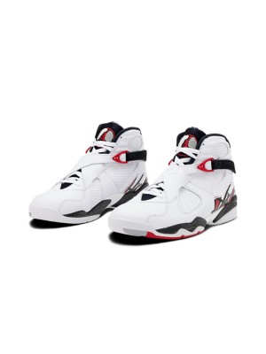 Air Jordan 8 Retro "Alternate" 305381-104 - Weiße und rote High-Top Basketball-Sneaker, Klassisches Retro-Design