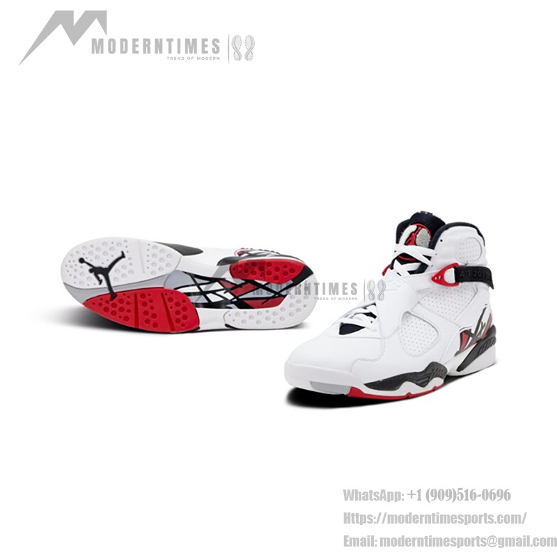 Air Jordan 8 Retro "Alternate" ホワイトとレッドのハイカットスニーカー