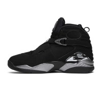 Air Jordan 8 Retro "Chrome" 305381-003 - Black and Silver High-Top Basketball Sneakers, Classic Retro Style