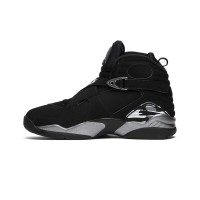 Air Jordan 8 Retro "Chrome" 305381-003 - Black and Silver High-Top Basketball Sneakers, Classic Retro Style