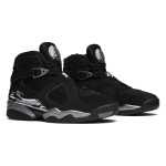 Air Jordan 8 Retro "Chrome" black and silver high-top basketball sneakers