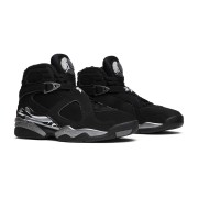 Air Jordan 8 Retro "Chrome" 305381-003 - Schwarze und silberne High-Top Basketball-Sneaker, Klassisch und Bequem