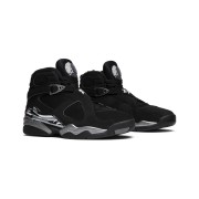Air Jordan 8 Retro "Chrome" 305381-003 - Black and Silver High-Top Basketball Sneakers, Classic Retro Style