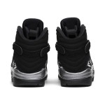 Air Jordan 8 Retro "Chrome" black and silver high-top basketball sneakers