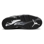 Air Jordan 8 Retro "Chrome" black and silver high-top basketball sneakers