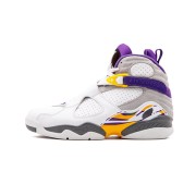 Air Jordan 8 Retro "Kobe Bryant" PE 305381-107 - Weiße und Lila-Goldene High-Top Basketball-Sneaker, Klassische Hommage