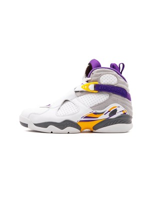 Air Jordan 8 Retro "Kobe Bryant" PE 305381-107 - Weiße und Lila-Goldene High-Top Basketball-Sneaker, Klassische Hommage