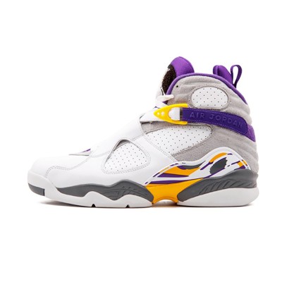 Air Jordan 8 Retro "Kobe Bryant" PE 305381-107 - White and Purple-Gold High-Top Basketball Sneakers, Classic Tribute