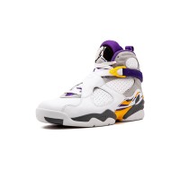 Air Jordan 8 Retro "Kobe Bryant" PE 305381-107 - Weiße und Lila-Goldene High-Top Basketball-Sneaker, Klassische Hommage