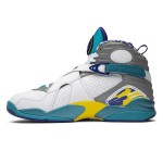 Air Jordan 8 Retro White Aqua High-Top Sneakers