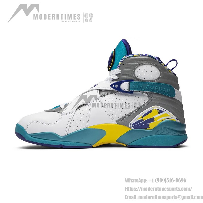 Air Jordan 8 Retro White Aqua High-Top Sneakers