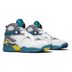 Air Jordan 8 Retro White Aqua High-Top Sneakers