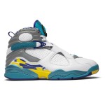 Air Jordan 8 Retro White Aqua High-Top Sneakers