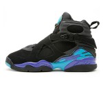 Air Jordan 8 Retro "Aqua" Classic Black and Aqua High-Top Sneakers