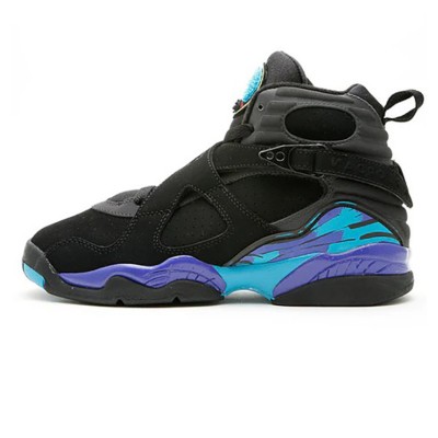 Air Jordan 8 Retro "Aqua" 305381-025 - Classic Black and Aqua High-Top Basketball Sneakers