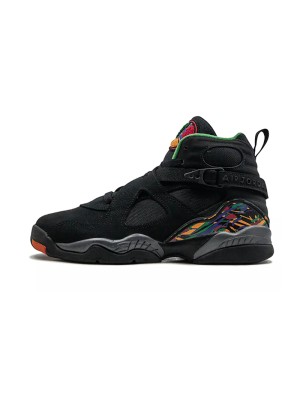 Air Jordan 8 Retro "Tinker" 305368-004 - Schwarze und mehrfarbige High-Top Basketball-Sneaker, Klassisches Retro-Design