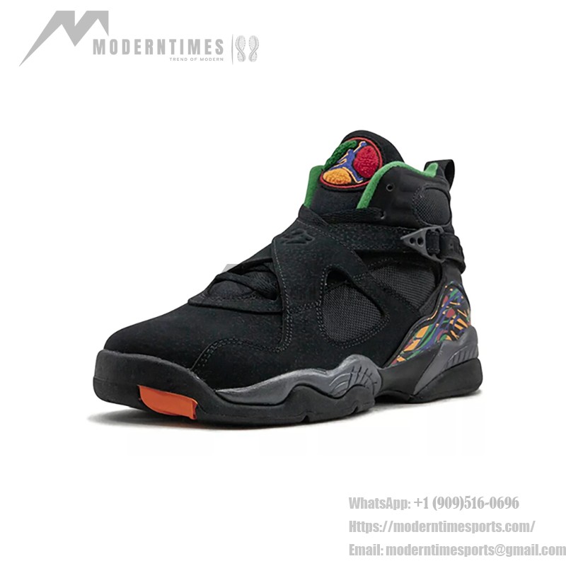 Air Jordan 8 Retro Tinker black and multicolor high-top basketball sneakers