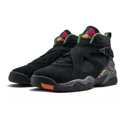 Air Jordan 8 Retro "Tinker" 305368-004 - Black and Multicolor High-Top Basketball Sneakers, Classic Retro Design