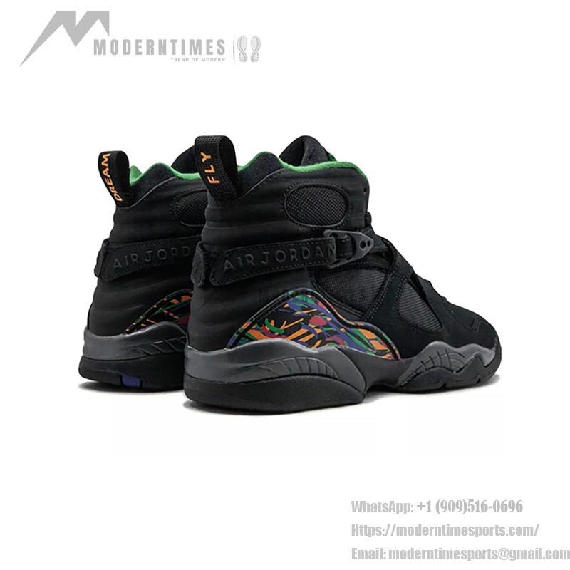 Air Jordan 8 Retro Tinker black and multicolor high-top basketball sneakers