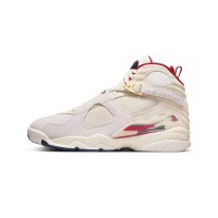 Air Jordan 8 Retro "Mi Casa Es Su Casa" FJ2850-107 - Beige and Red High-Top Basketball Sneakers with Luxurious Detailing