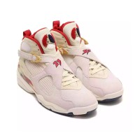 Air Jordan 8 Retro "Mi Casa Es Su Casa" FJ2850-107 - Beige und Rot High-Top Basketballschuhe mit luxuriösen Details