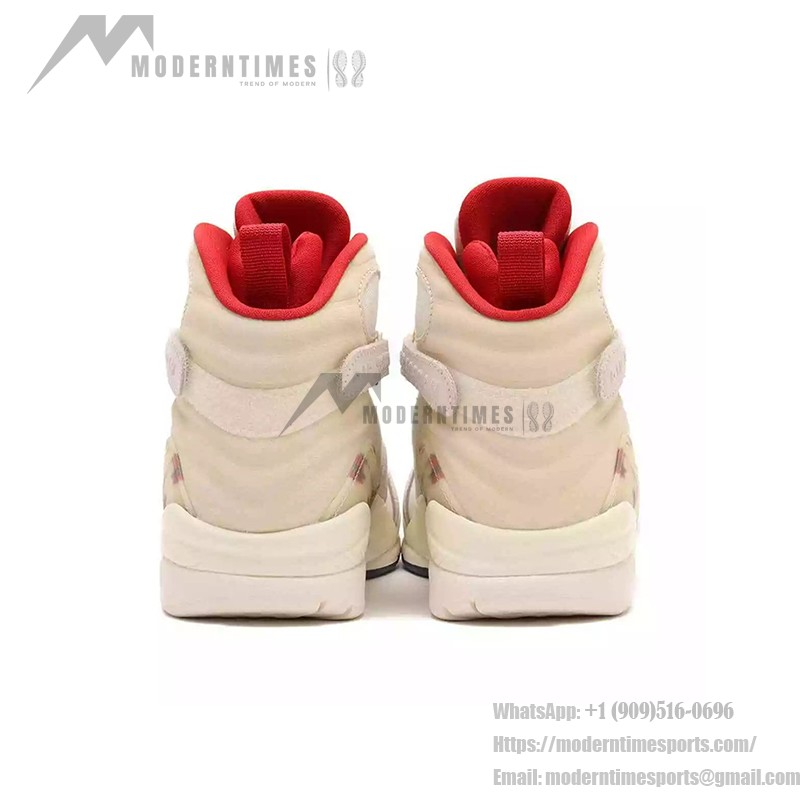 Air Jordan 8 Retro Mi Casa Es Su Casa Beige und Rot High-Top Sneakers