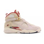 Air Jordan 8 Retro Mi Casa Es Su Casa Beige and Red High-Top Sne