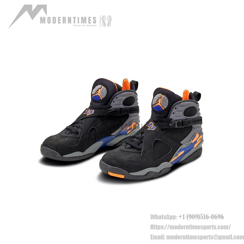 Air Jordan 8 Retro 'Phoenix Suns' - Black, Purple, and Orange Basketball Sneakers