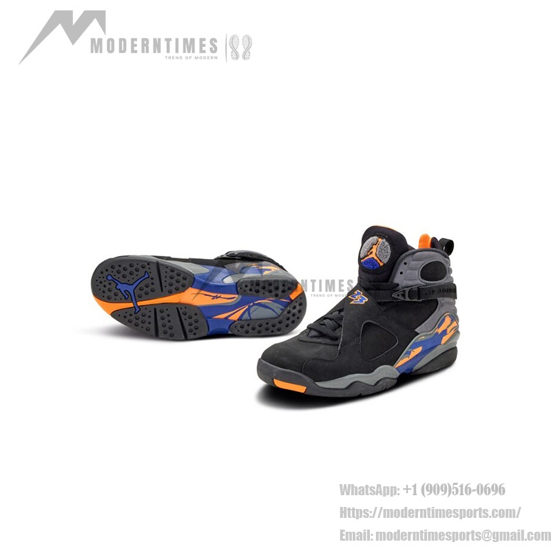 Air Jordan 8 Retro 'Phoenix Suns' - Black, Purple, and Orange Basketball Sneakers