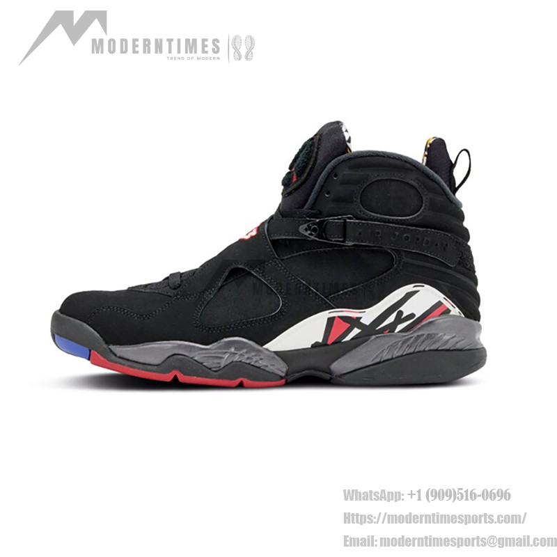 Air Jordan 8 Retro "Playoff" Black and Red High-Top Sneakers