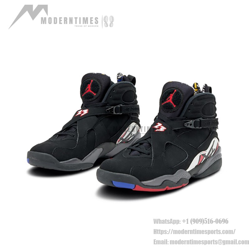 Air Jordan 8 Retro "Playoff" Black and Red High-Top Sneakers