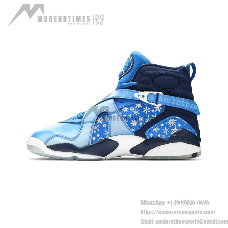 Air Jordan 8 Retro 'Snow Blizzard' - Blaue Sneaker mit Schneeflocken-Design