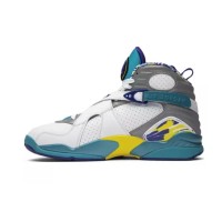 Air Jordan 8 Retro "White Aqua" CI1236-100 - Classic High-Top Sneakers with Aqua and Yellow Accents