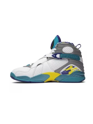 Air Jordan 8 Retro "White Aqua" CI1236-100 - Classic High-Top Sneakers with Aqua and Yellow Accents