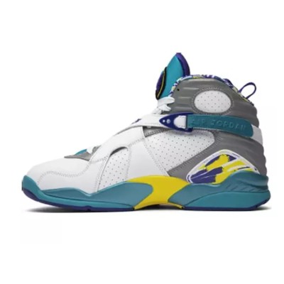 Air Jordan 8 Retro "White Aqua" CI1236-100 - Classic High-Top Sneakers with Aqua and Yellow Accents